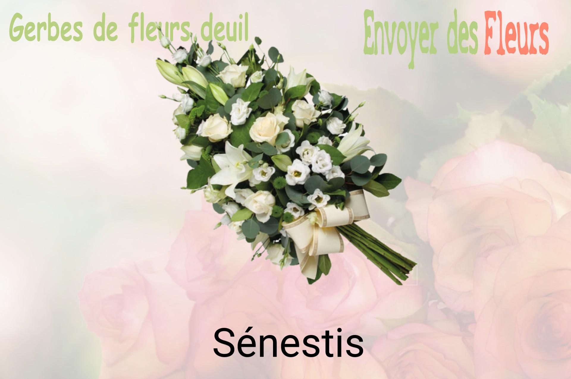 Gerbe de fleurs de deuil livrée à Sénestis
